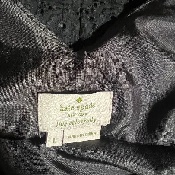 SOLD🌺 KATE SPADE ♠️ Black Eyelet Lace Classic Peplum Blouse - Picture 6 of 7